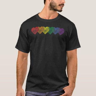 Gay Rainbow Pride Heart Flag LGBTQ Equality Matchi T-Shirt