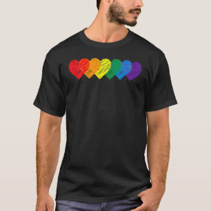Gay Rainbow Pride Heart Flag Lgbtq Equality Matchi T-Shirt