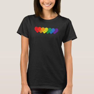 Gay Rainbow Pride Heart Flag Lgbtq Equality Matchi T-Shirt