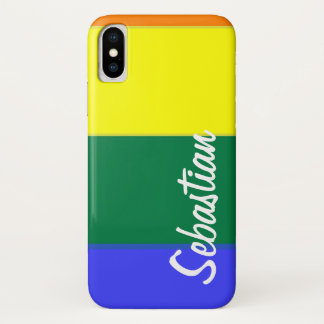 Gay Rainbow Pride Personalised iPhone X Case