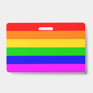Gay Rainbow Transgender Rainbow Flag ID Badge