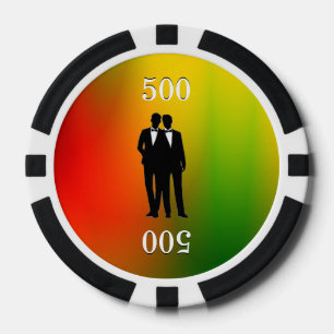 Gay Rainbow Wedding Poker Chips