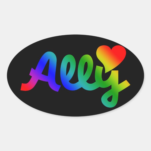 Gay Rights ALLY Oval Sticker (Front)
