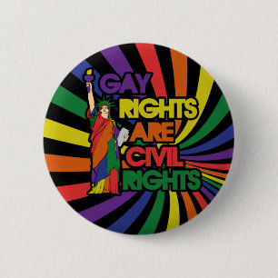 Gay rights are civil rights 6 cm round badge