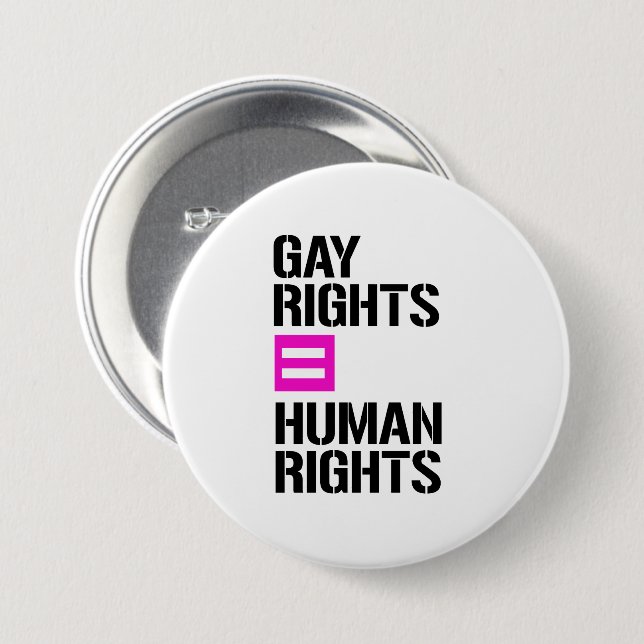 Gay Rights equal Human Rights 7.5 Cm Round Badge (Front & Back)