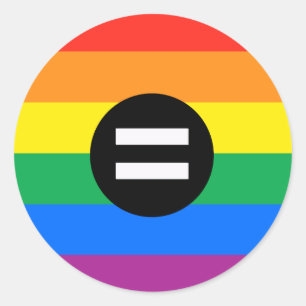 Gay Rights Flag Classic Round Sticker