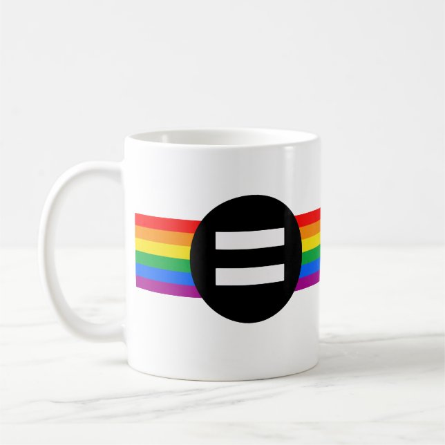 Gay Rights Flag Coffee Mug (Left)