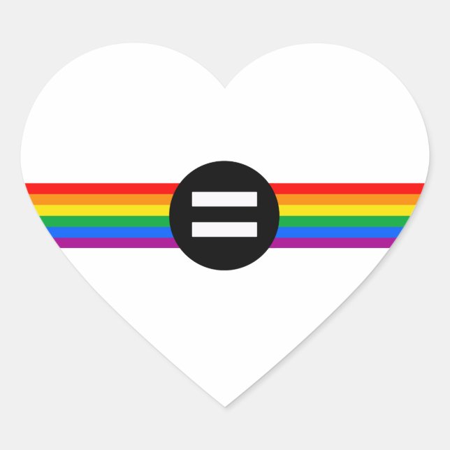 Gay Rights Flag Heart Sticker (Front)