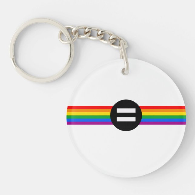 Gay Rights Flag Key Ring (Front)
