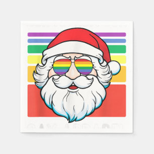 Gay Santa Don We Now Our Gay Apparel Funny LGBTQ C Napkin