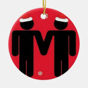 Gay Santas Ceramic Tree Decoration