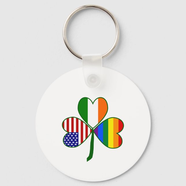 Gay Shamrock Key Ring (Front)