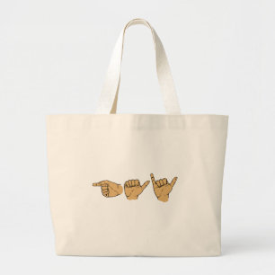 Gay Sign Language Large Tote Bag
