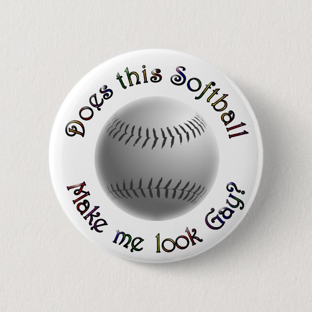 Gay Softball 6 Cm Round Badge (Front)