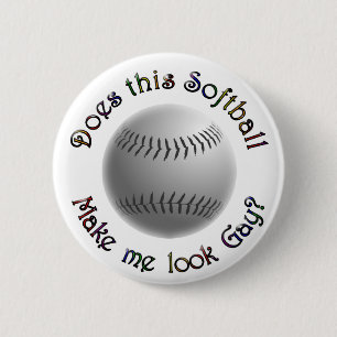 Gay Softball 6 Cm Round Badge