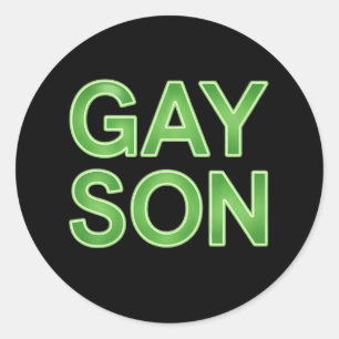 Gay Son Funny LGBTQ Pride Classic Round Sticker