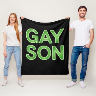 Gay Son Funny LGBTQ Pride Fleece Blanket