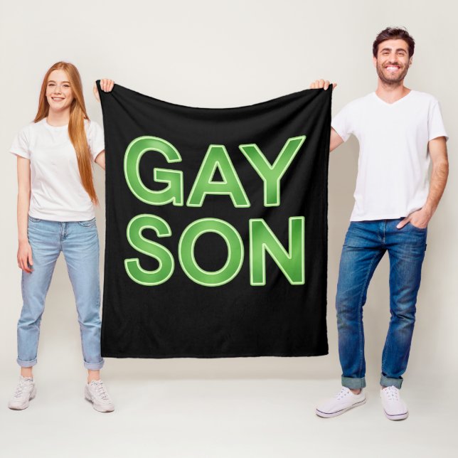 Gay Son Funny LGBTQ Pride Fleece Blanket (In Situ)