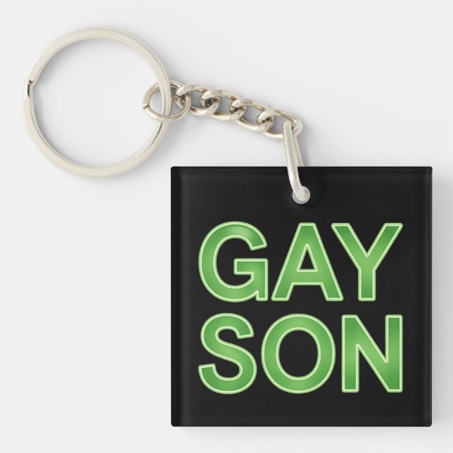 Gay Son Funny LGBTQ Pride Key Ring (Front)
