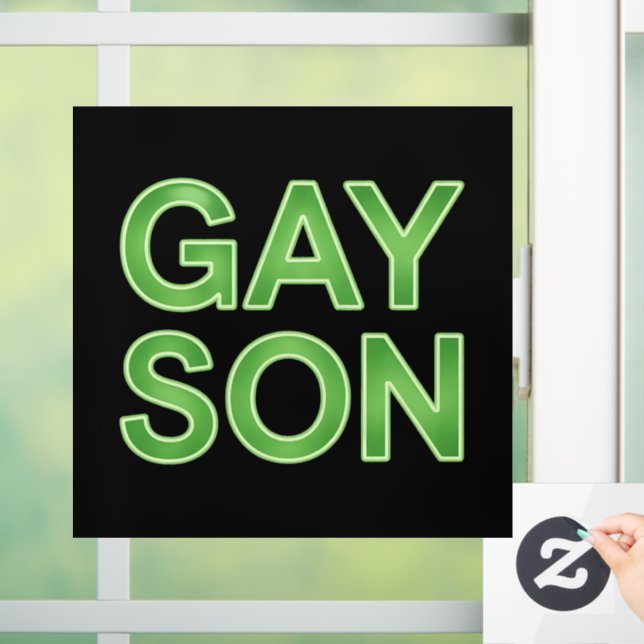 Gay Son Funny LGBTQ Pride Window Cling (Home)