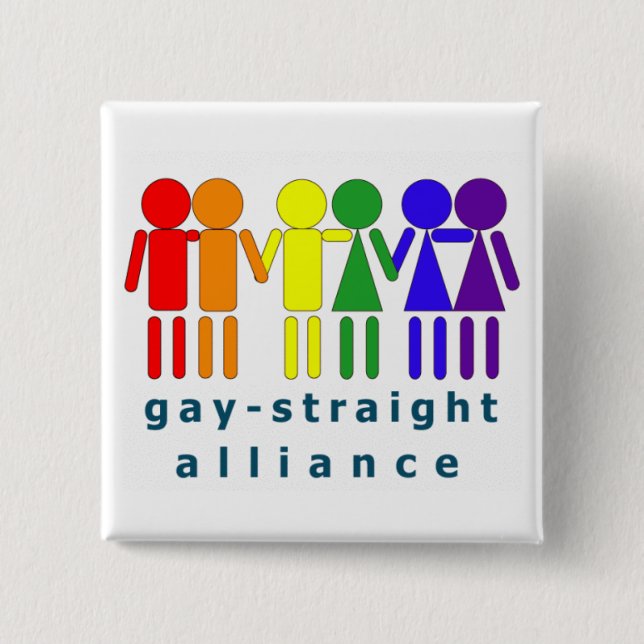 Gay Straight Aliiance 15 Cm Square Badge (Front)