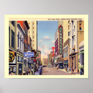 Gay Street, Knoxville, Tennessee Vintage  Poster