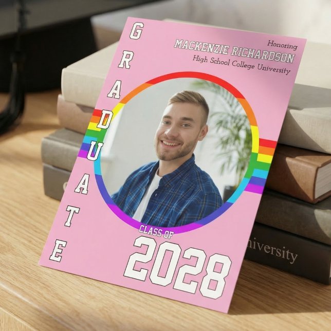 Gay Student Pride Rainbow Graduation Announcement  (Creator Uploaded)