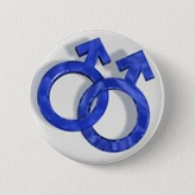 gay-symbol 6 cm round badge (Front)