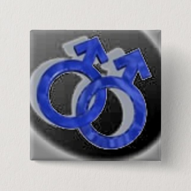 Gay-Symbols Black 15 Cm Square Badge (Front)