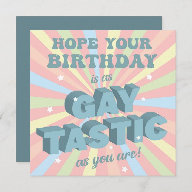 Gay Tastic Birthday Card (Front/Back)