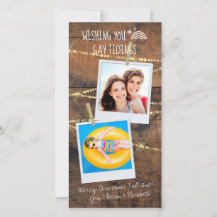 "Gay Tidings" LGBT 2-Photo Holiday Card