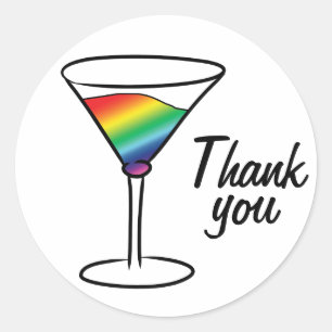 Gay-tini Thank You Classic Round Sticker