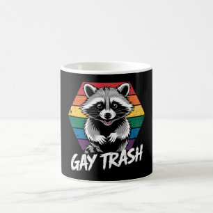 Gay Trash Racoon LGBTQ Pride Vintage Coffee Mug