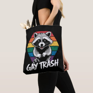 Gay Trash Racoon LGBTQ Pride Vintage Tote Bag