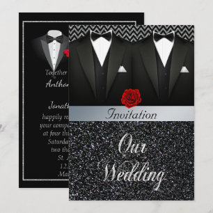 Gay Tuxedo Wedding Invitation