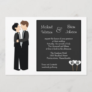 Gay Tuxedo Wedding Invitation