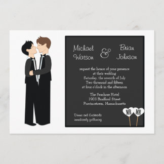 Gay Tuxedo Wedding Invitation