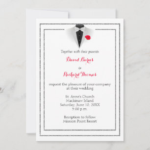 Gay Tuxedo Wedding Invitation Invitation