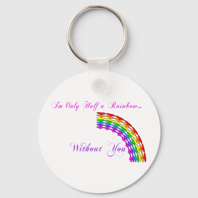 Gay Valentine Half Rainbow left Key Ring (Front)