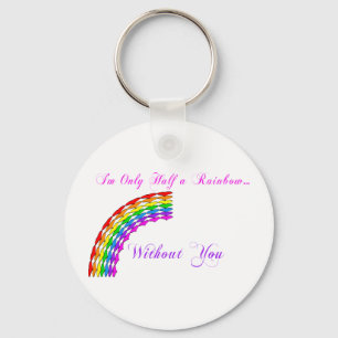 Gay Valentine Half Rainbow right Key Ring