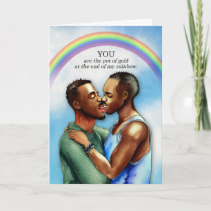 Gay Wedding Anniversary African American Couple Card