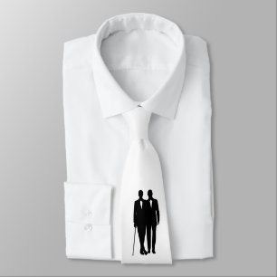 Gay Wedding Black and White Grooms Tie