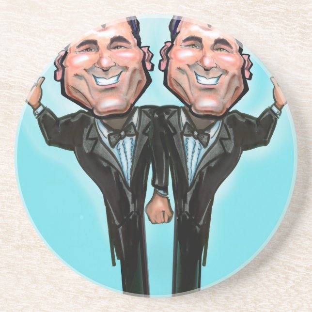 Gay Wedding Cake Dolls Coaster (Front)