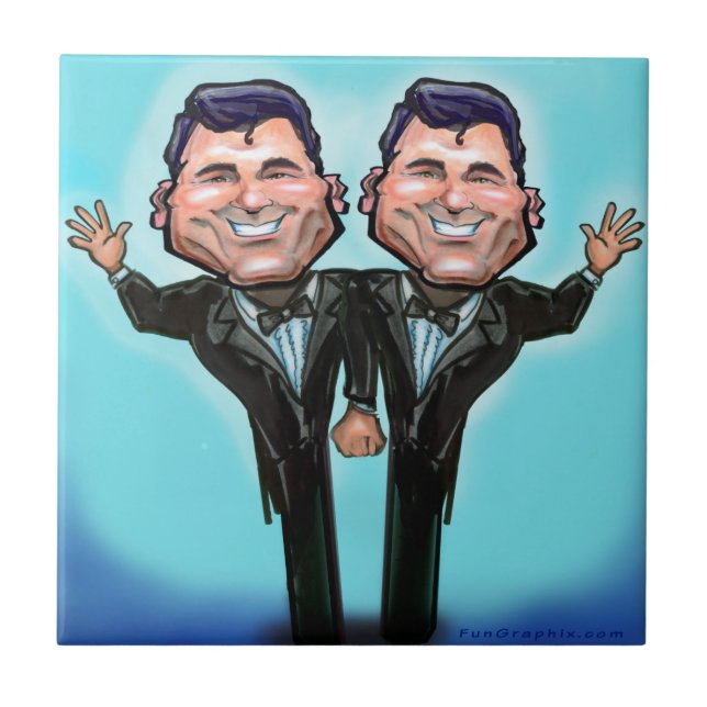 Gay Wedding Cake Dolls Tile (Front)