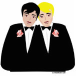 Gay Wedding Cake Topper Standing Photo Sculpture<br><div class="desc">Gay Wedding Cake Toppers for two grooms getting married. Unique gay groom cake toppers for their gay marriage and wedding reception celebration.</div>