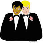 Gay Wedding Cake Topper Standing Photo Sculpture<br><div class="desc">Gay Wedding Cake Toppers for two grooms getting married. Unique gay groom cake toppers for their gay marriage and wedding reception celebration.</div>