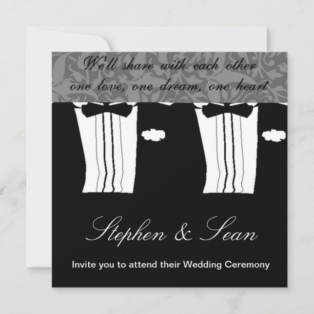 Gay Wedding Ceremony Invitation announcement (Front)