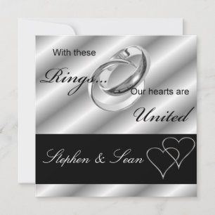 Gay Wedding Ceremony Silver Invitation