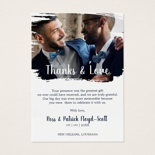 Gay Wedding Couple to Thank Guests on Brush (Front)