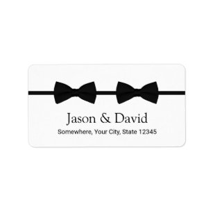 Gay Wedding Double Bow Ties Address Label